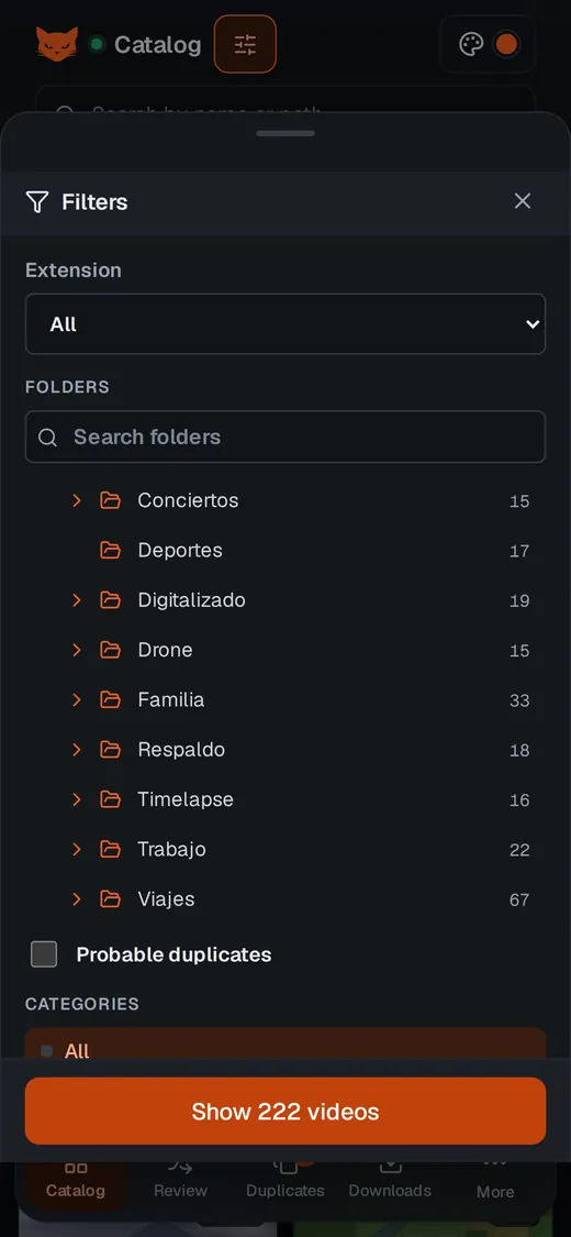 Filter sheet on mobile